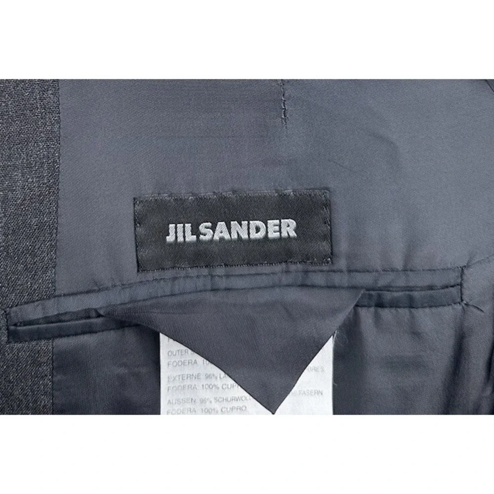Jil Sander Charcoal Gray Pure Wool Mens Suit 40R Pant 32x29 Tailor Made